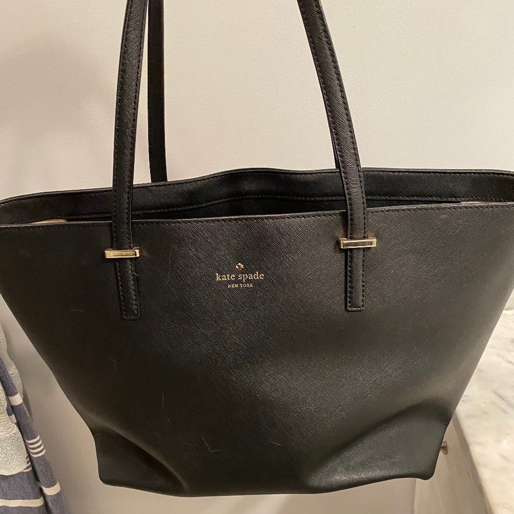 Black Kate Spade Leather Tote Bag